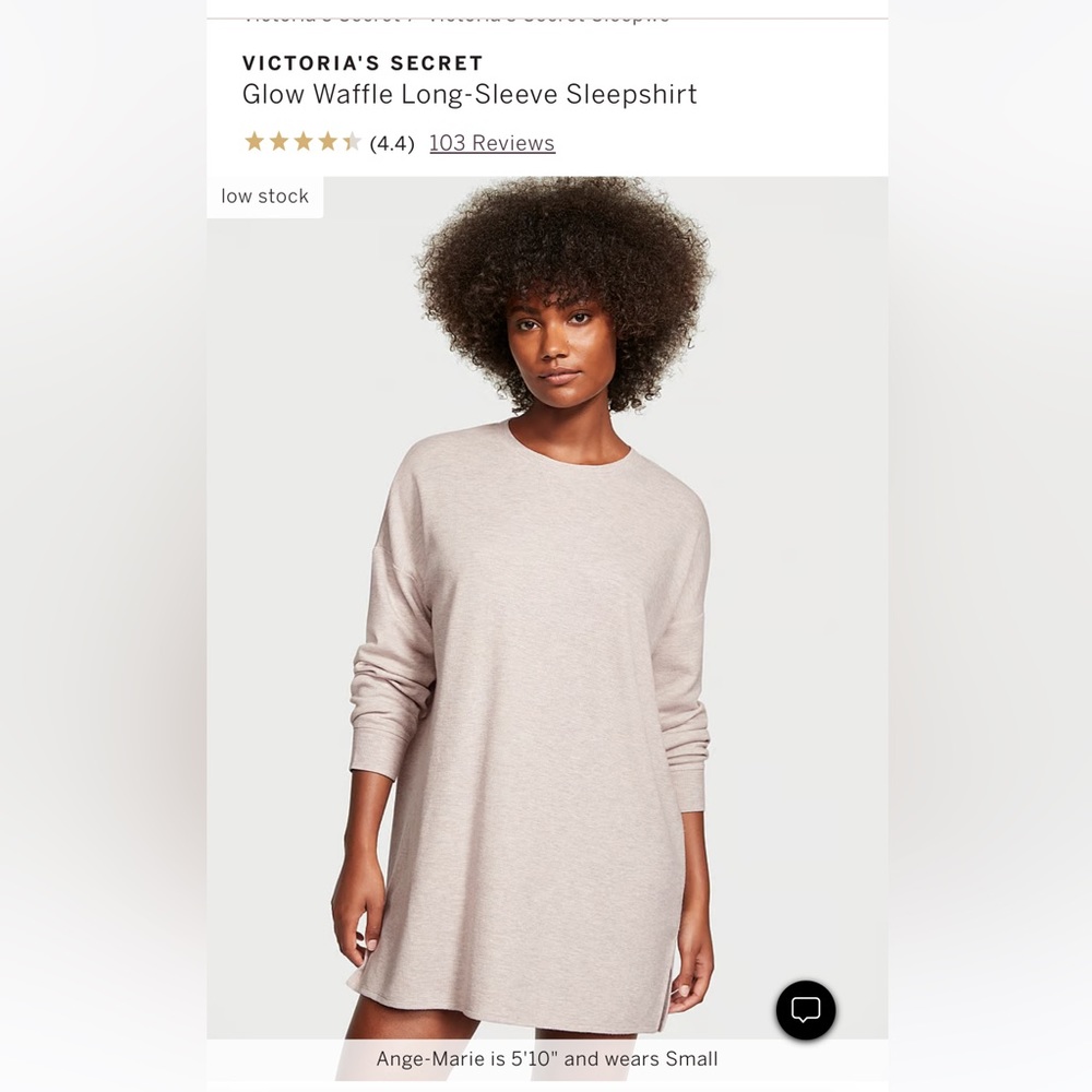 Victoria’s Secret waffle sleep shirt. XS. Oatmeal color. NEW with tags